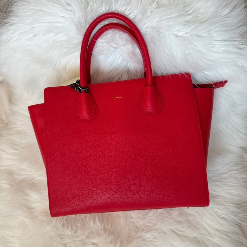 Moncrief Red Leather Tote Bag - Picture 5 of 14